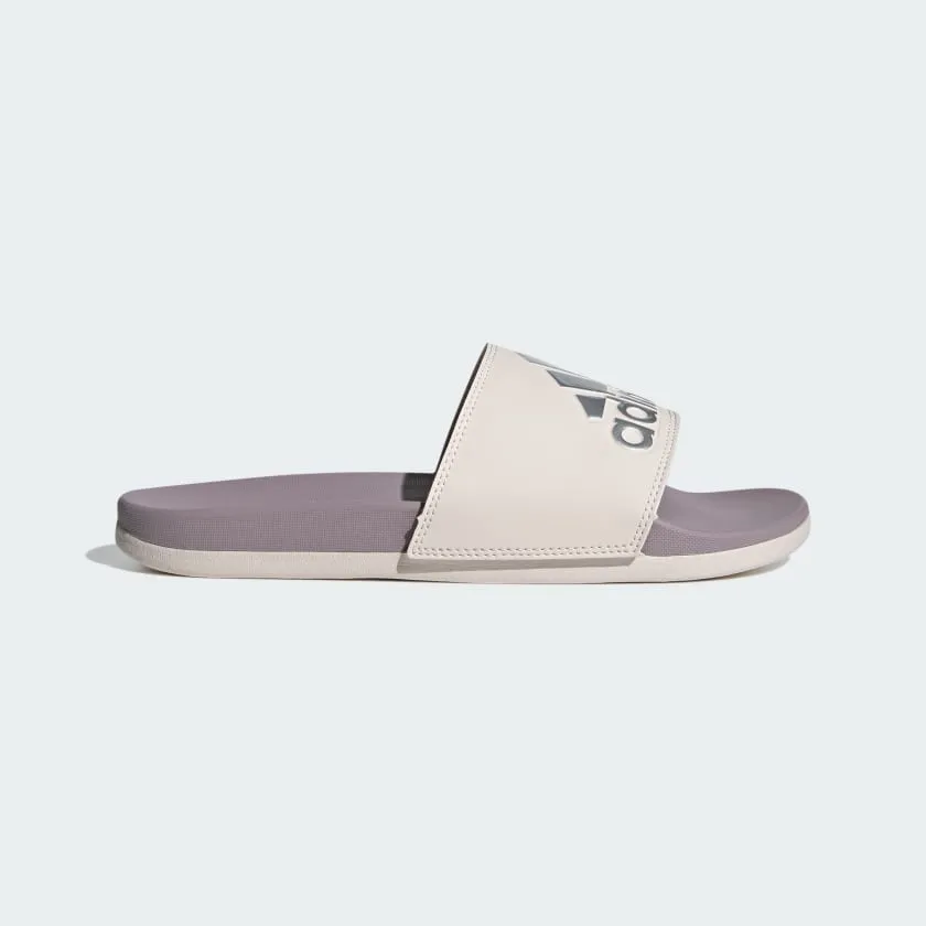 ADIDAS WOMEN'S ADILETTE COMFORT LOGO FIG/SILVER SLIDES