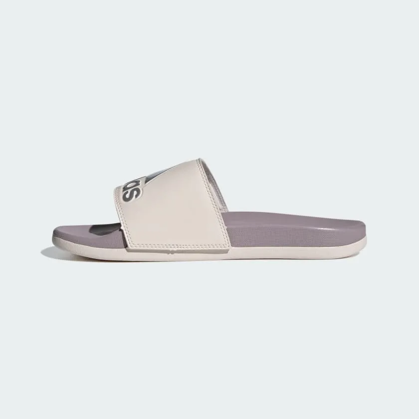 ADIDAS WOMEN'S ADILETTE COMFORT LOGO FIG/SILVER SLIDES