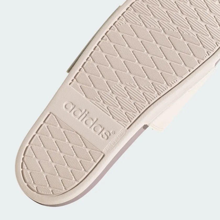 ADIDAS WOMEN'S ADILETTE COMFORT LOGO FIG/SILVER SLIDES