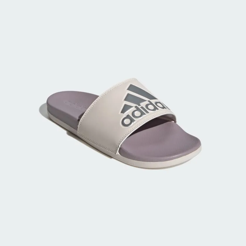 ADIDAS WOMEN'S ADILETTE COMFORT LOGO FIG/SILVER SLIDES