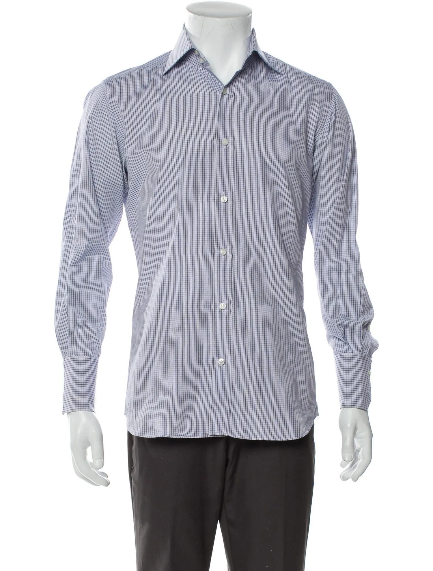 ARI White Plaid Dress Shirt