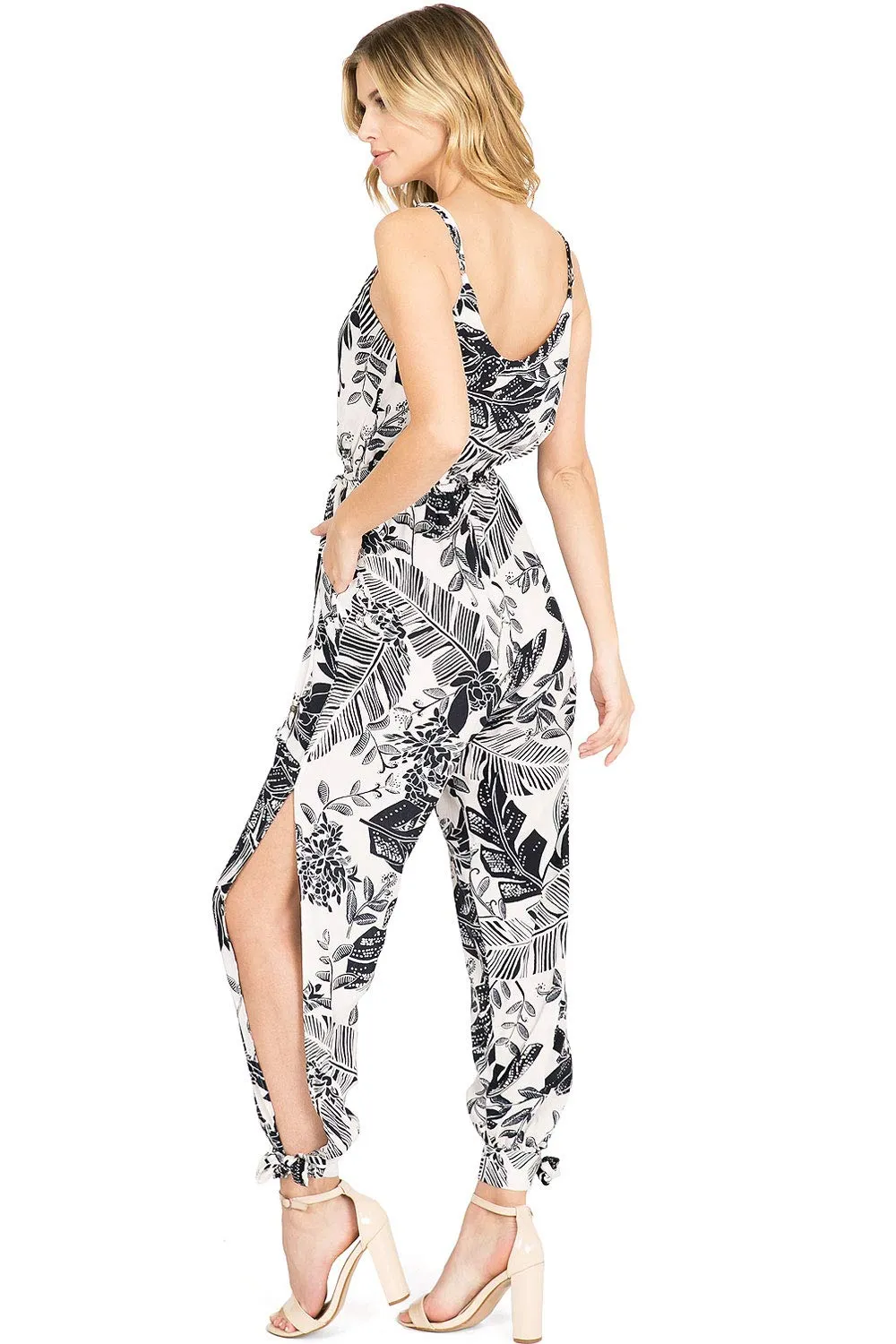 Bali Floral Surplice Jumpsuit