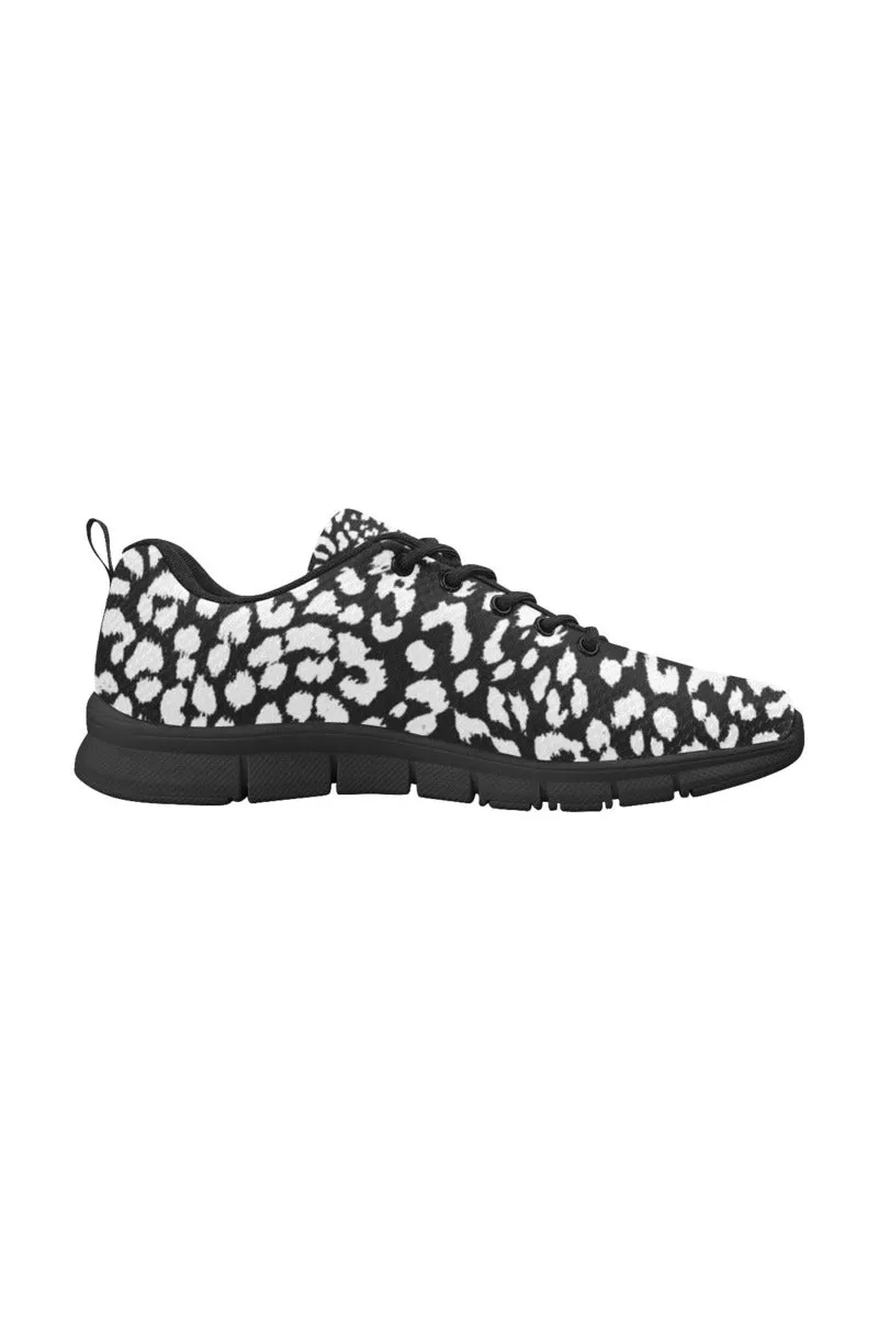 Black/White Leopard Print Men's Breathable Running Shoes