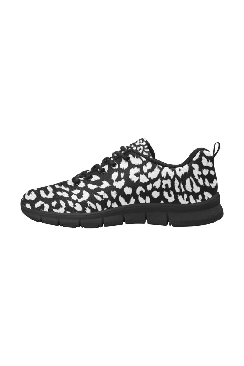 Black/White Leopard Print Men's Breathable Running Shoes