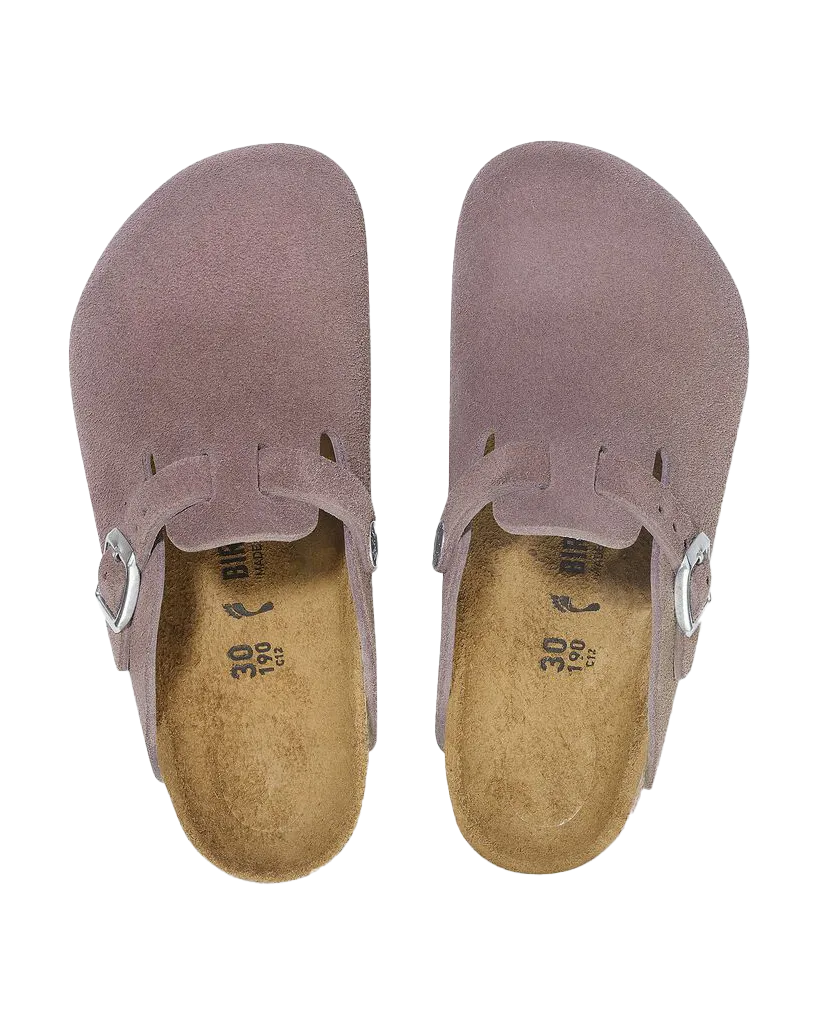 Boston Suede Leather Sandals in Faded Purple