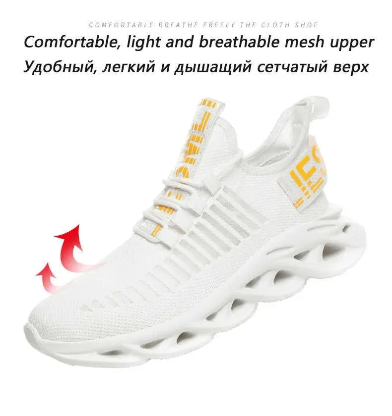 Breathable Knit Walking Sneakers Lightweight Athletic Shoes Comfortable Low Top Sports Gym Trainers | G101