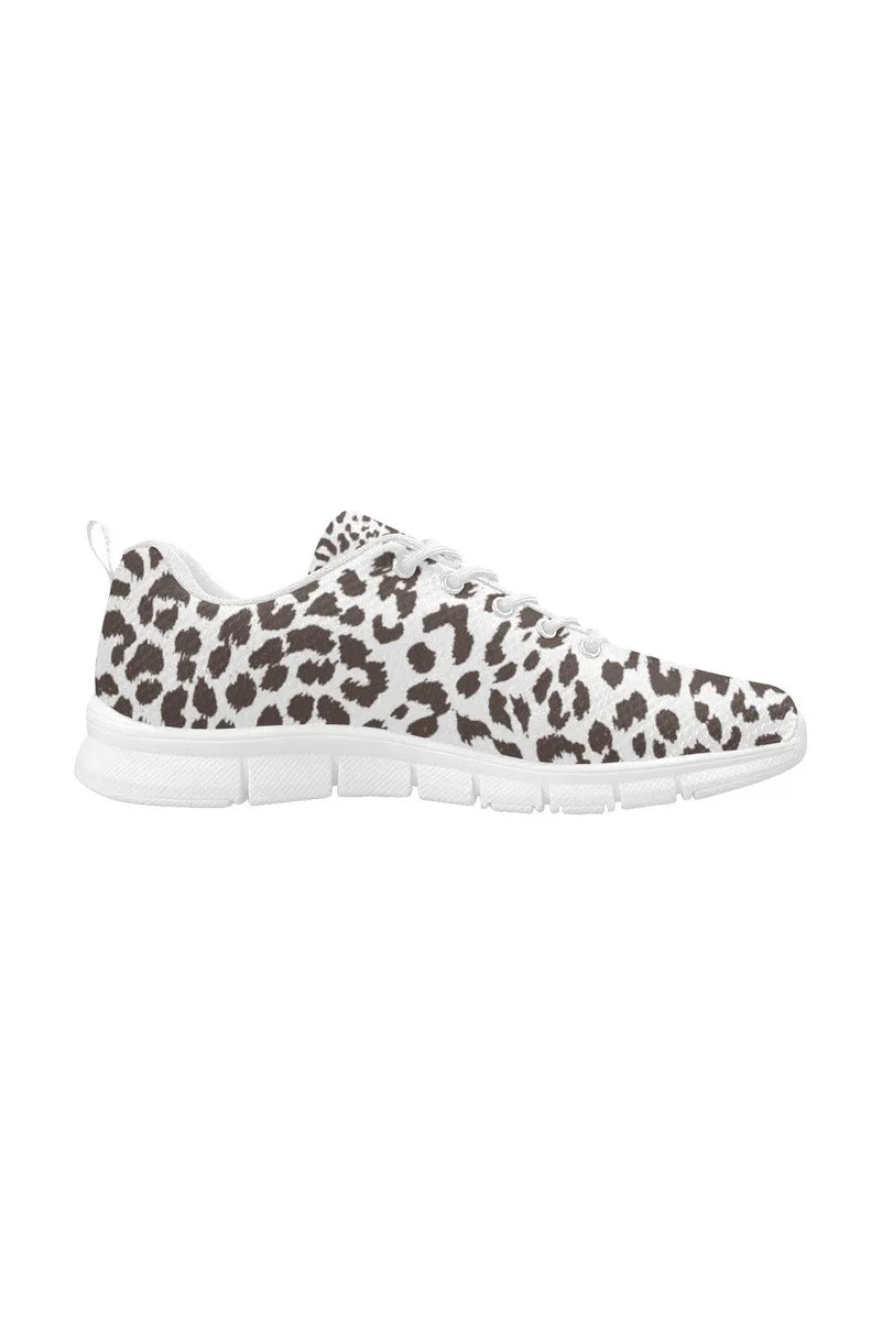 Brown Leopard Print Women's Breathable Running Shoes