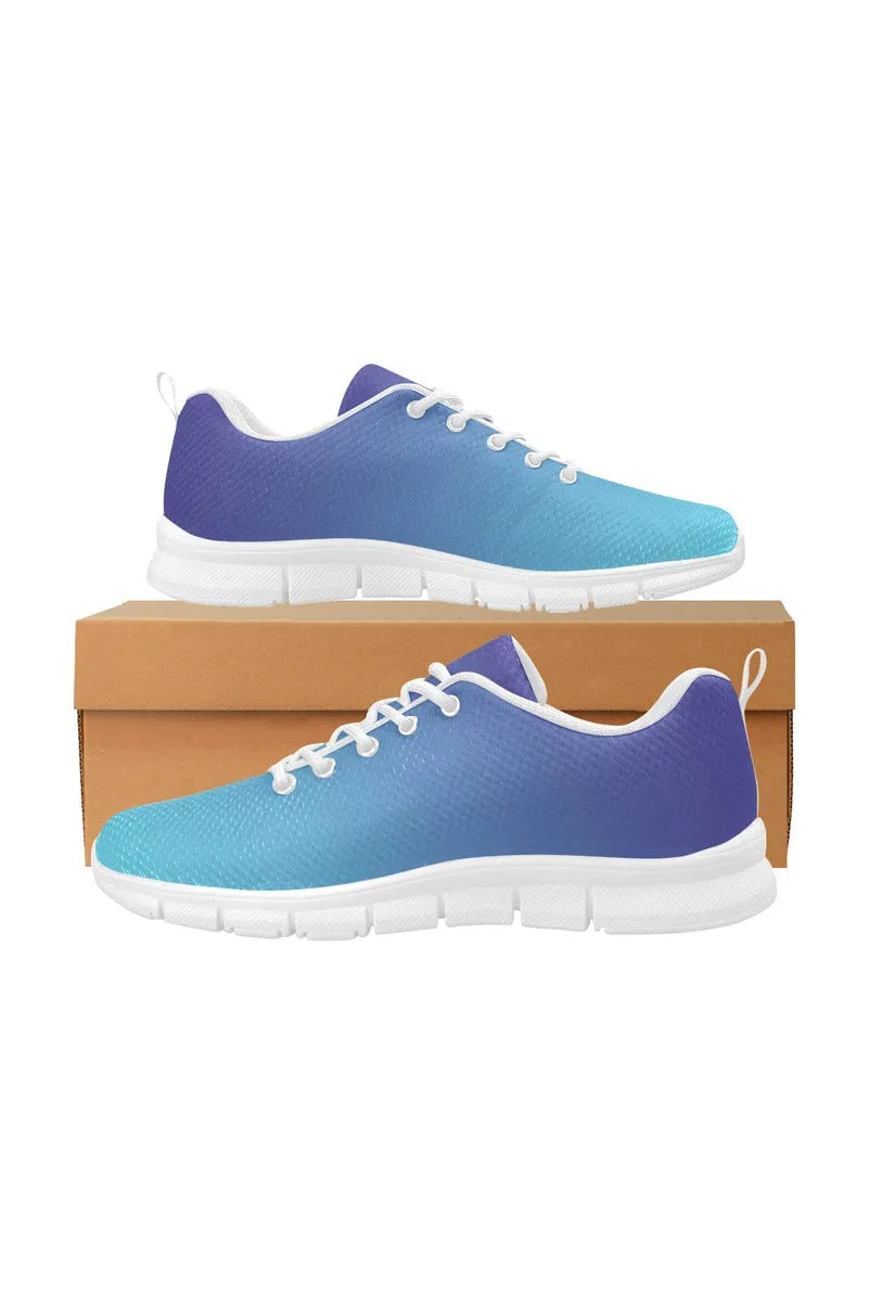 Cyan to Blue Women's Breathable Running Shoes (Model 055)