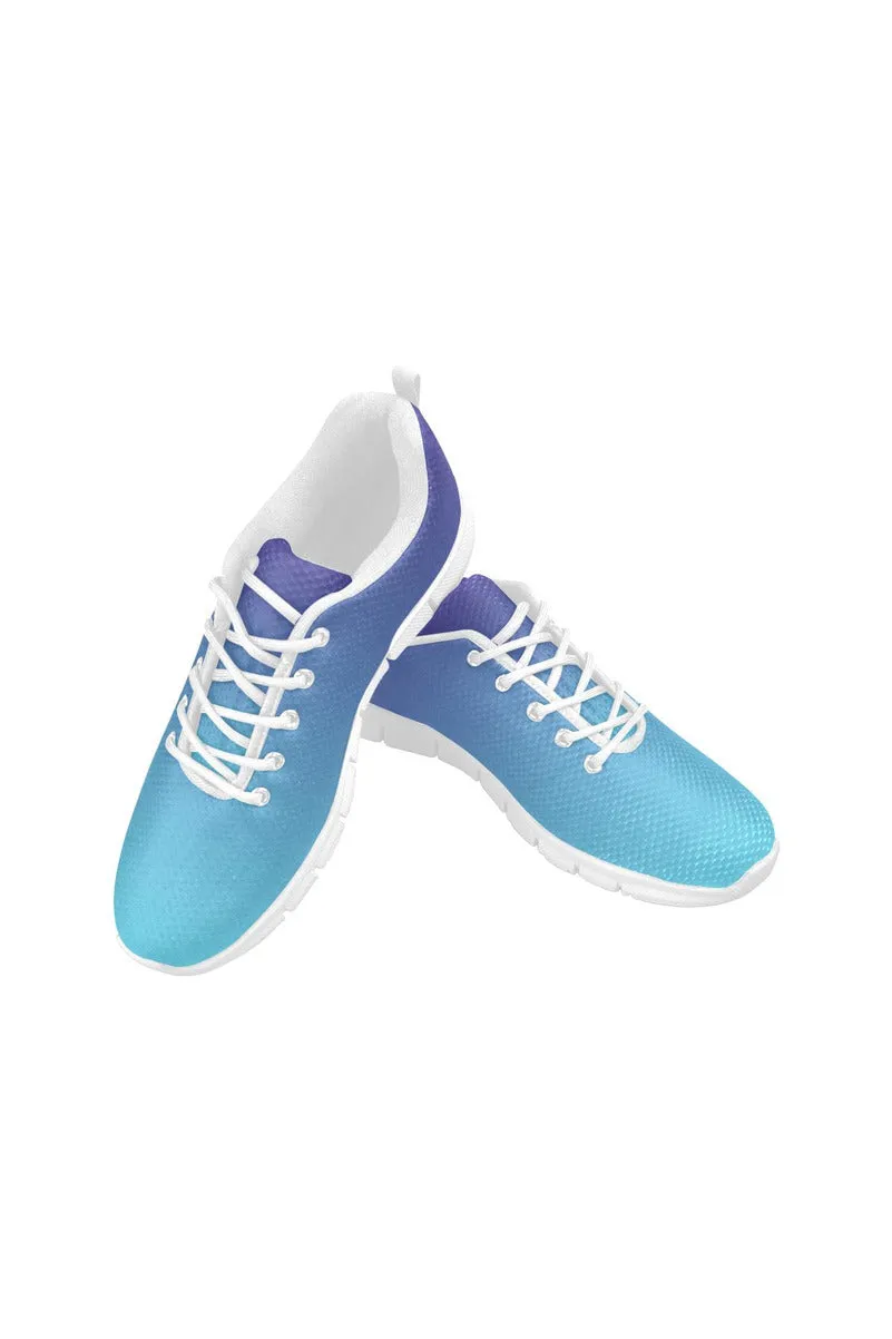 Cyan to Blue Women's Breathable Running Shoes (Model 055)