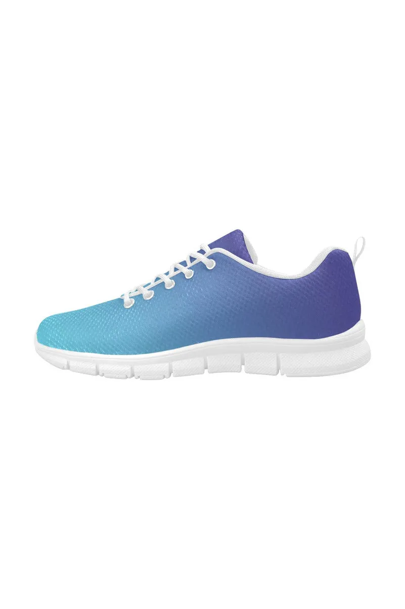 Cyan to Blue Women's Breathable Running Shoes (Model 055)