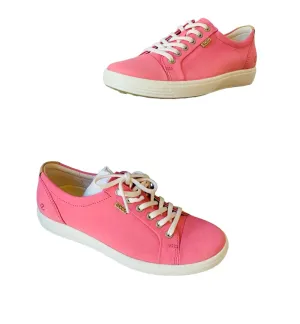 Ecco Soft 7 Women’s Bubble Gum Leather Sneaker Size 40 (US 9-9.5) New in Box