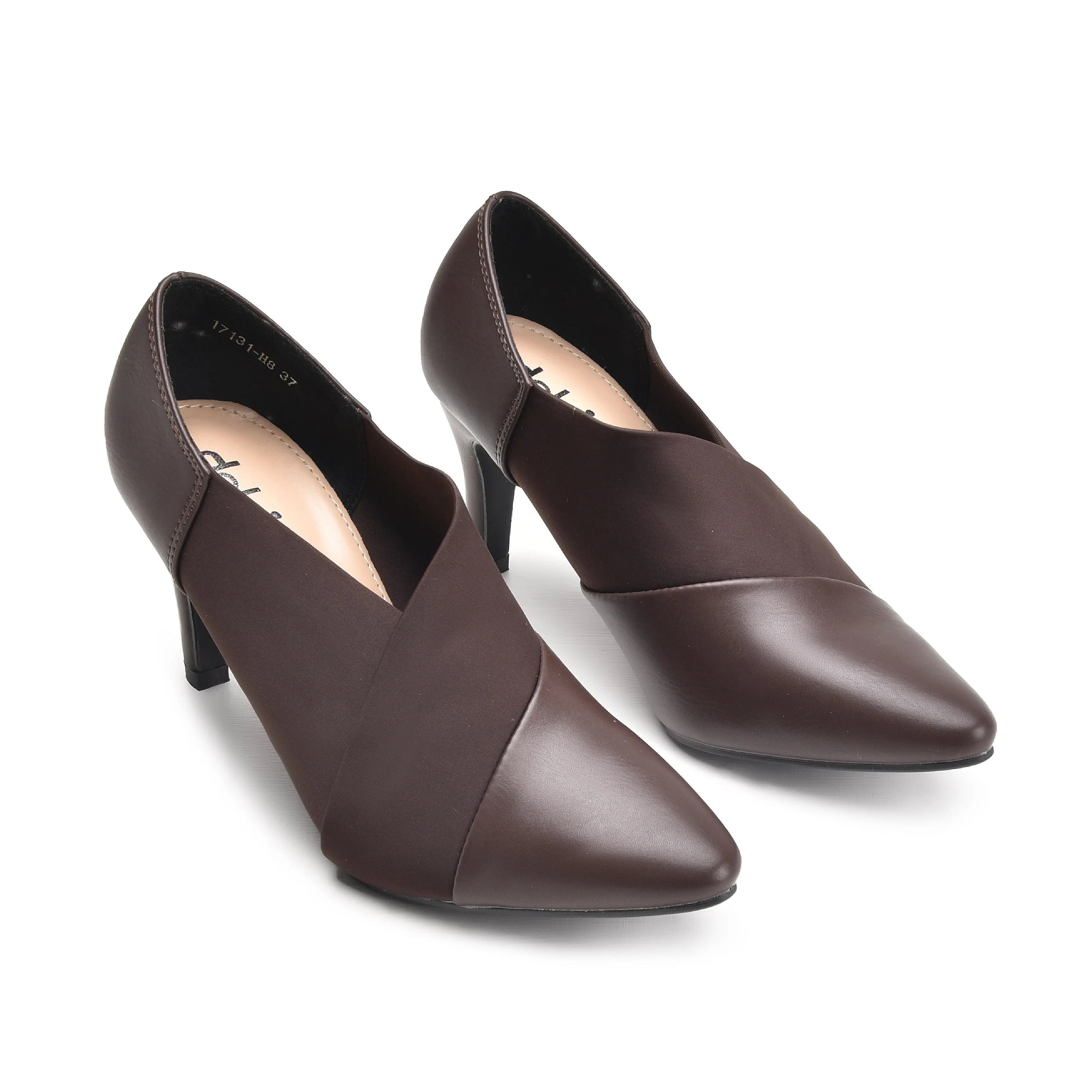 Elegant Brown Mid Heel Pumps | 423N-B