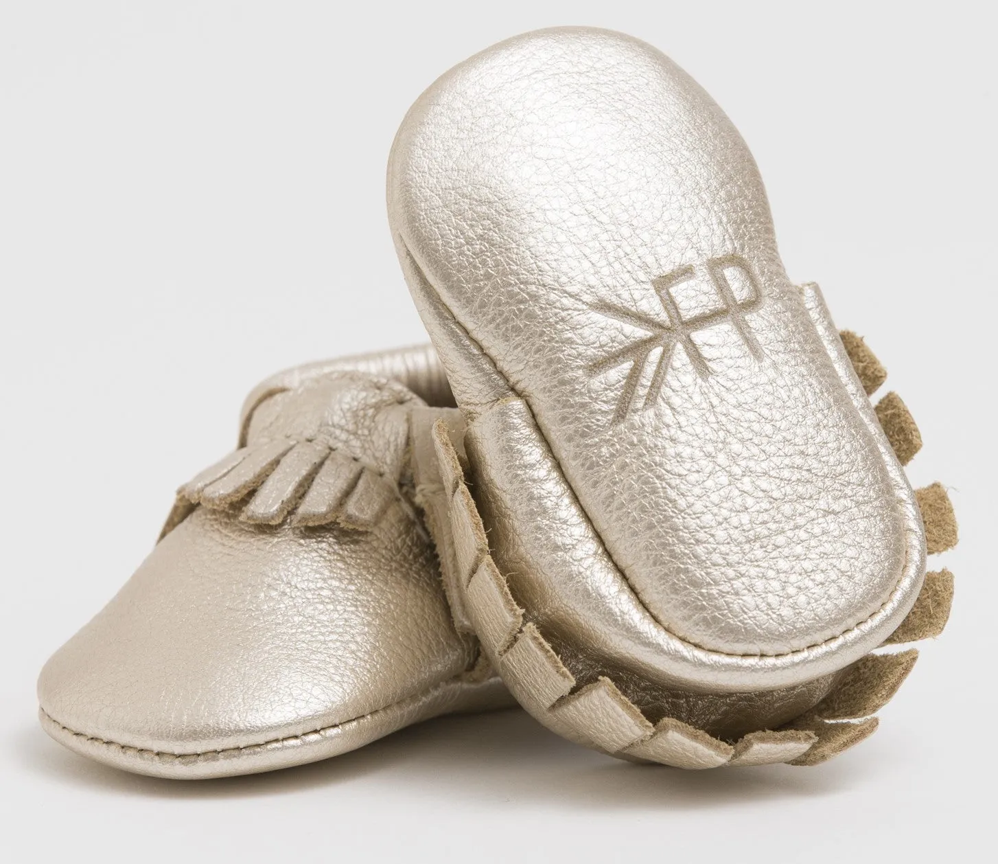 Freshly Picked Newborn Platinum Soft Sole Moccasins