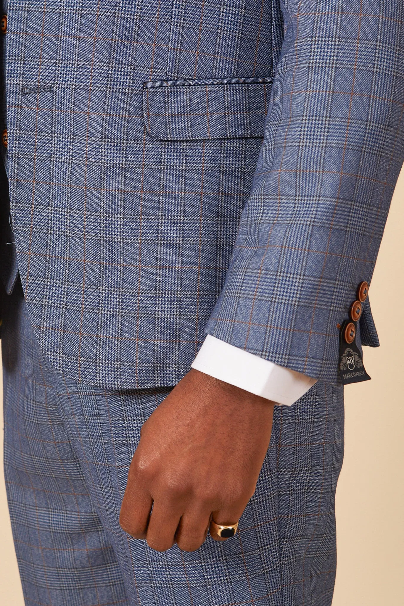 GEORGE - Light Blue Check Three Piece Suit