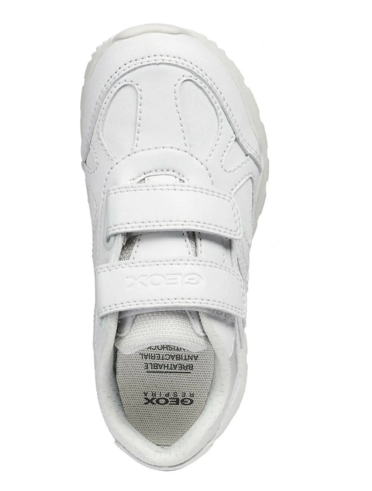 Geox J Pavel Velcro Strap White Kids Trainers