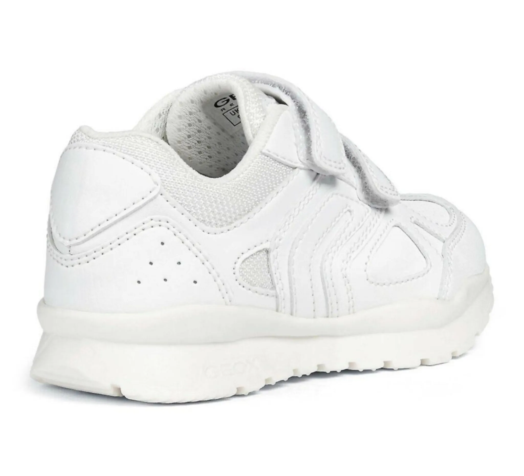 Geox J Pavel Velcro Strap White Kids Trainers