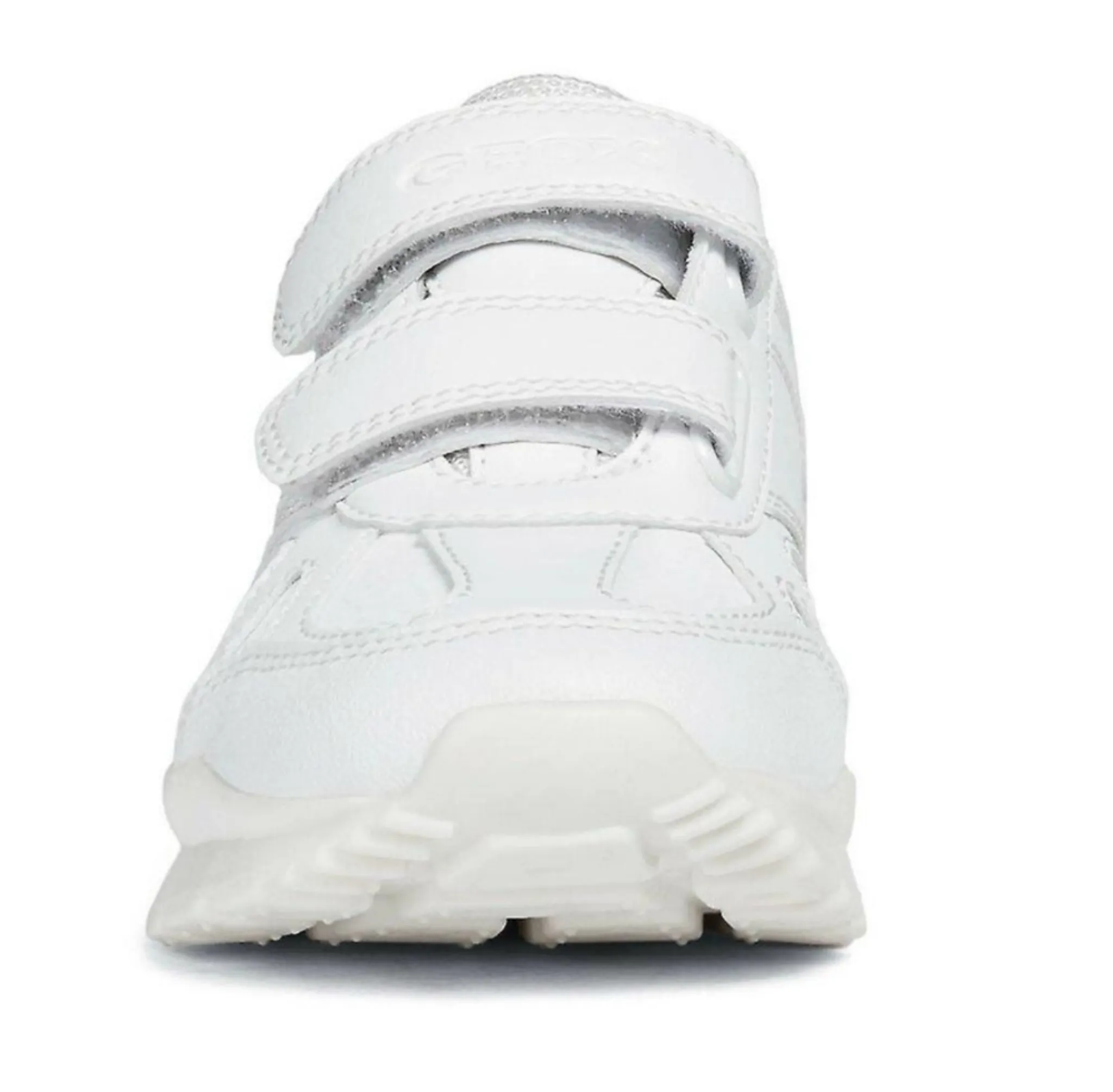 Geox J Pavel Velcro Strap White Kids Trainers