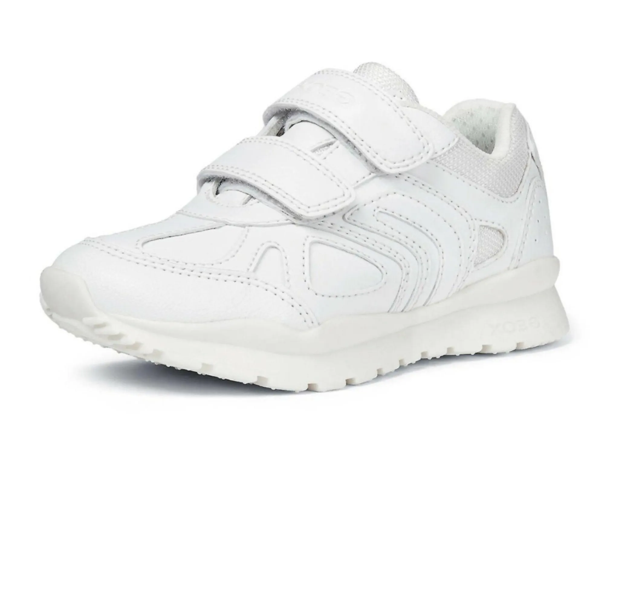 Geox J Pavel Velcro Strap White Kids Trainers