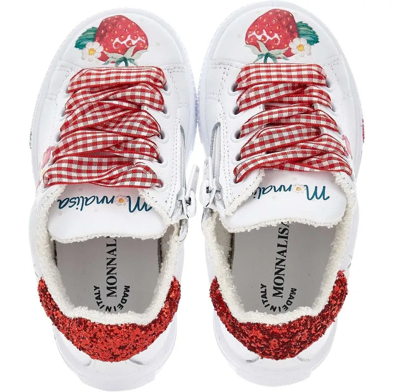 Girls White Strawberry Trainer