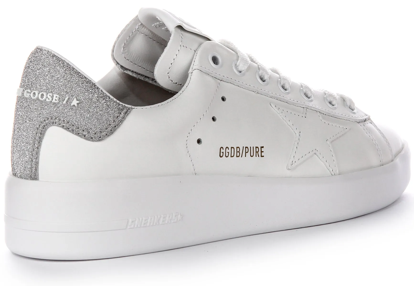 Golden Goose Pure Star New In White Silver For Women