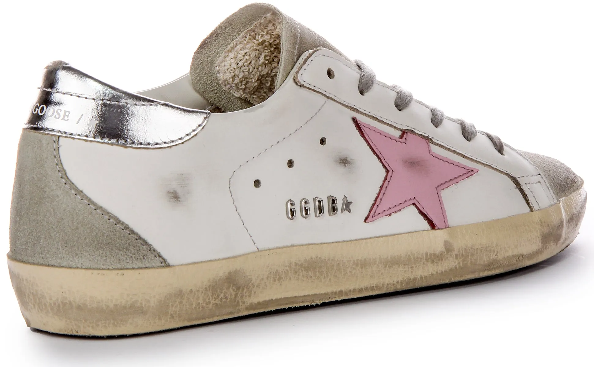 Golden Goose Super-Star In White Pink For Women