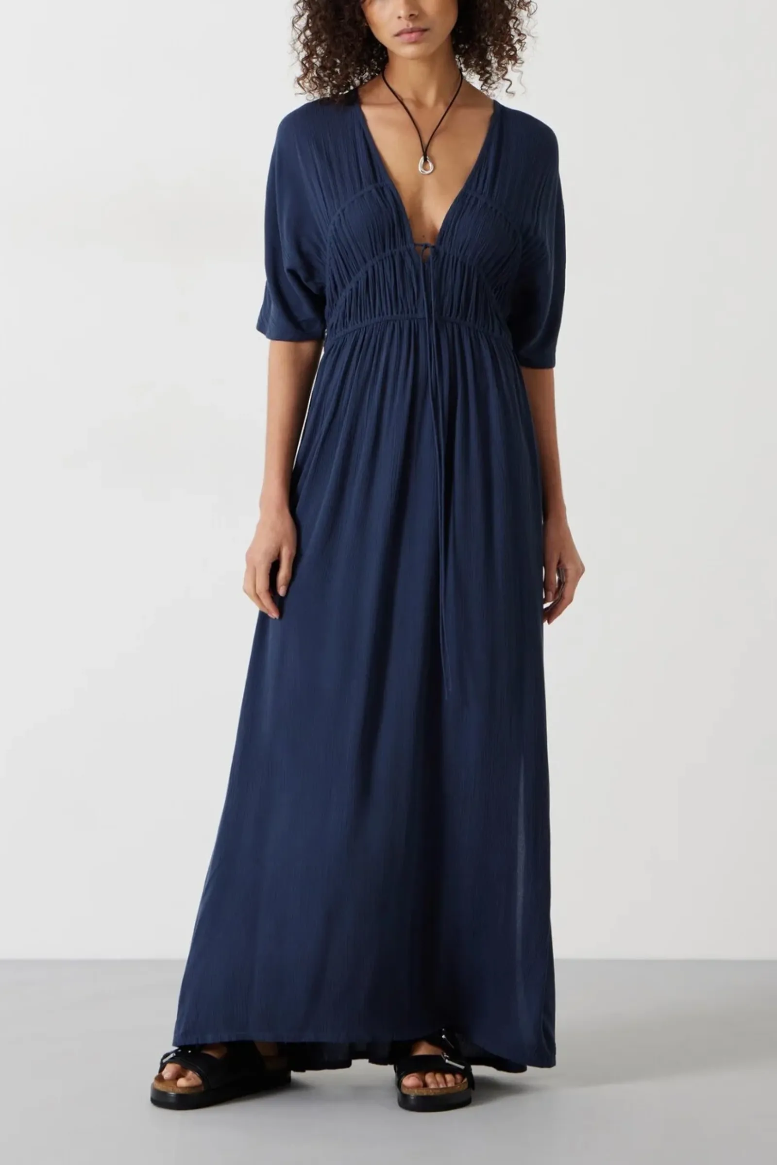 Grace Petrol Lightweight Maxi Dress