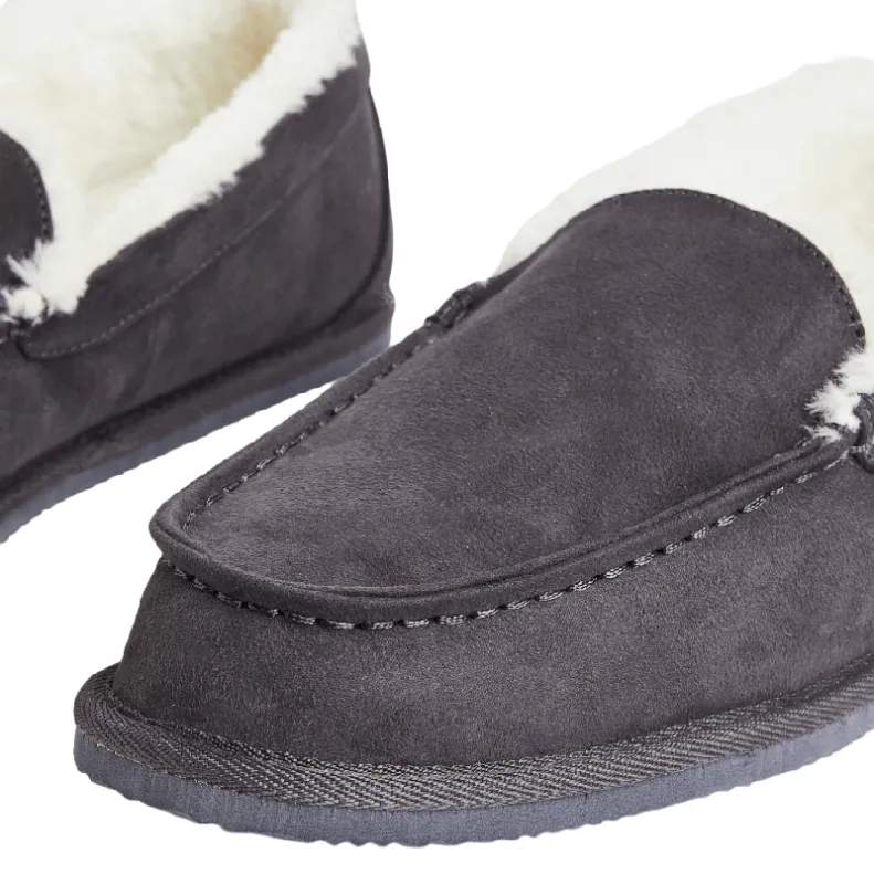 H&M Fleece-lined Slippers moccasins, dark gray