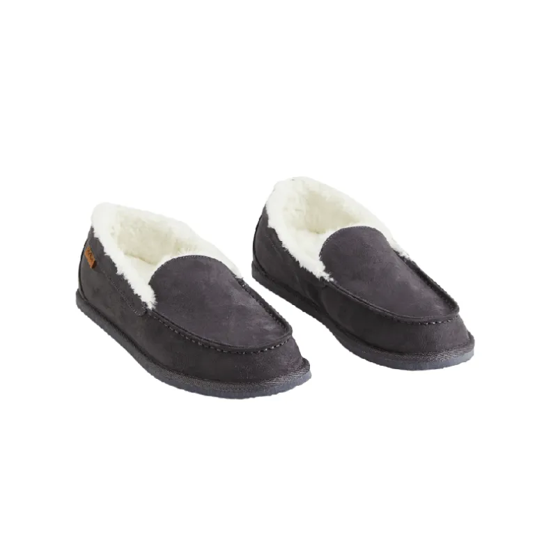 H&M Fleece-lined Slippers moccasins, dark gray