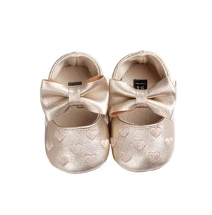 HEART BOW MOCCASINS - GOLD