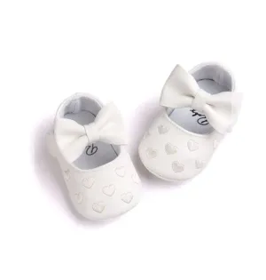 HEART BOW MOCCASINS - WHITE