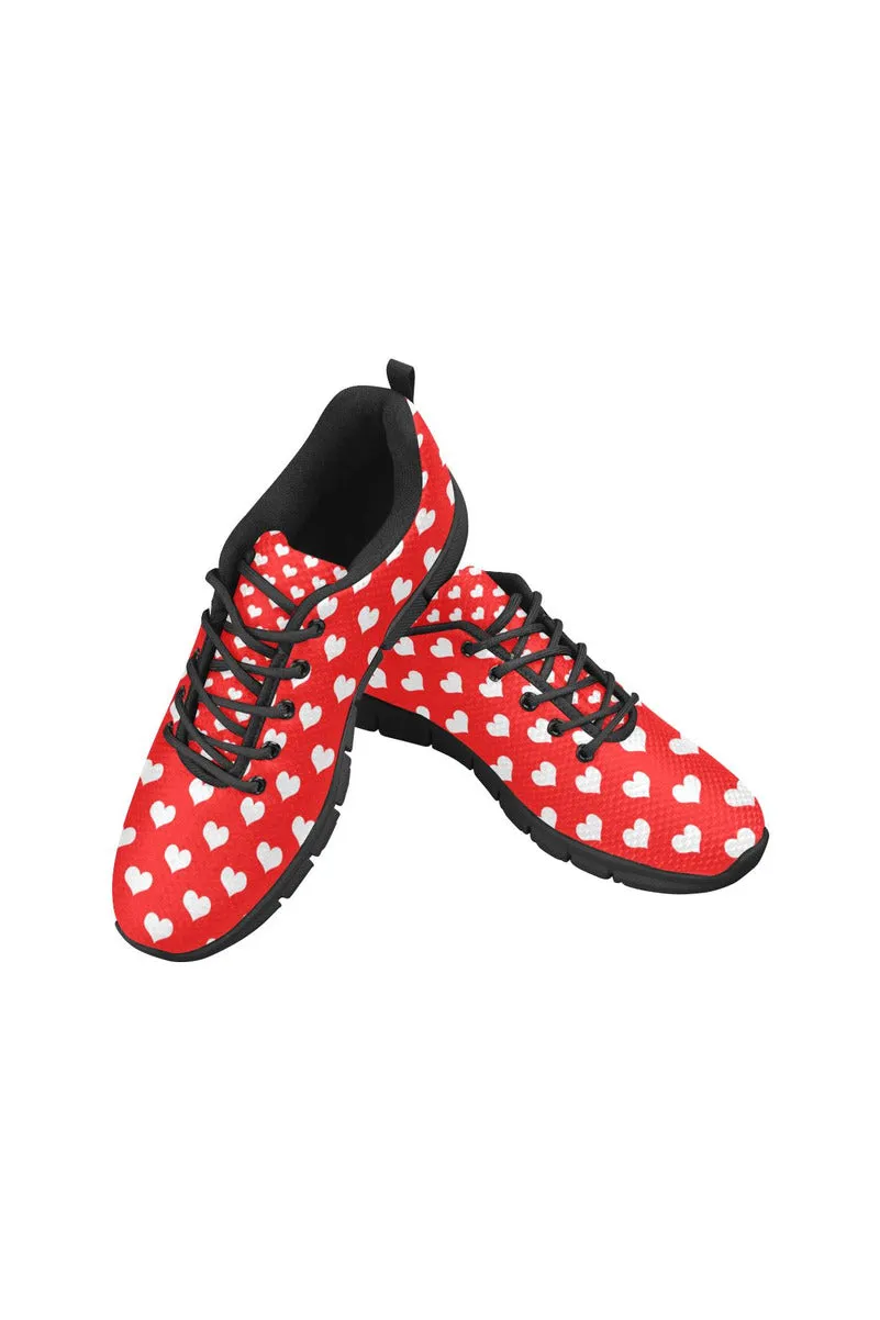 Heart Red Women's Breathable Running Shoes