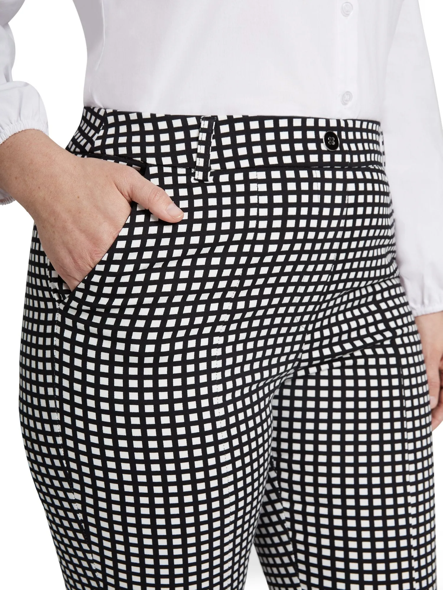 High-Waisted Check Straight-Leg Pant - NY&Chic Collection