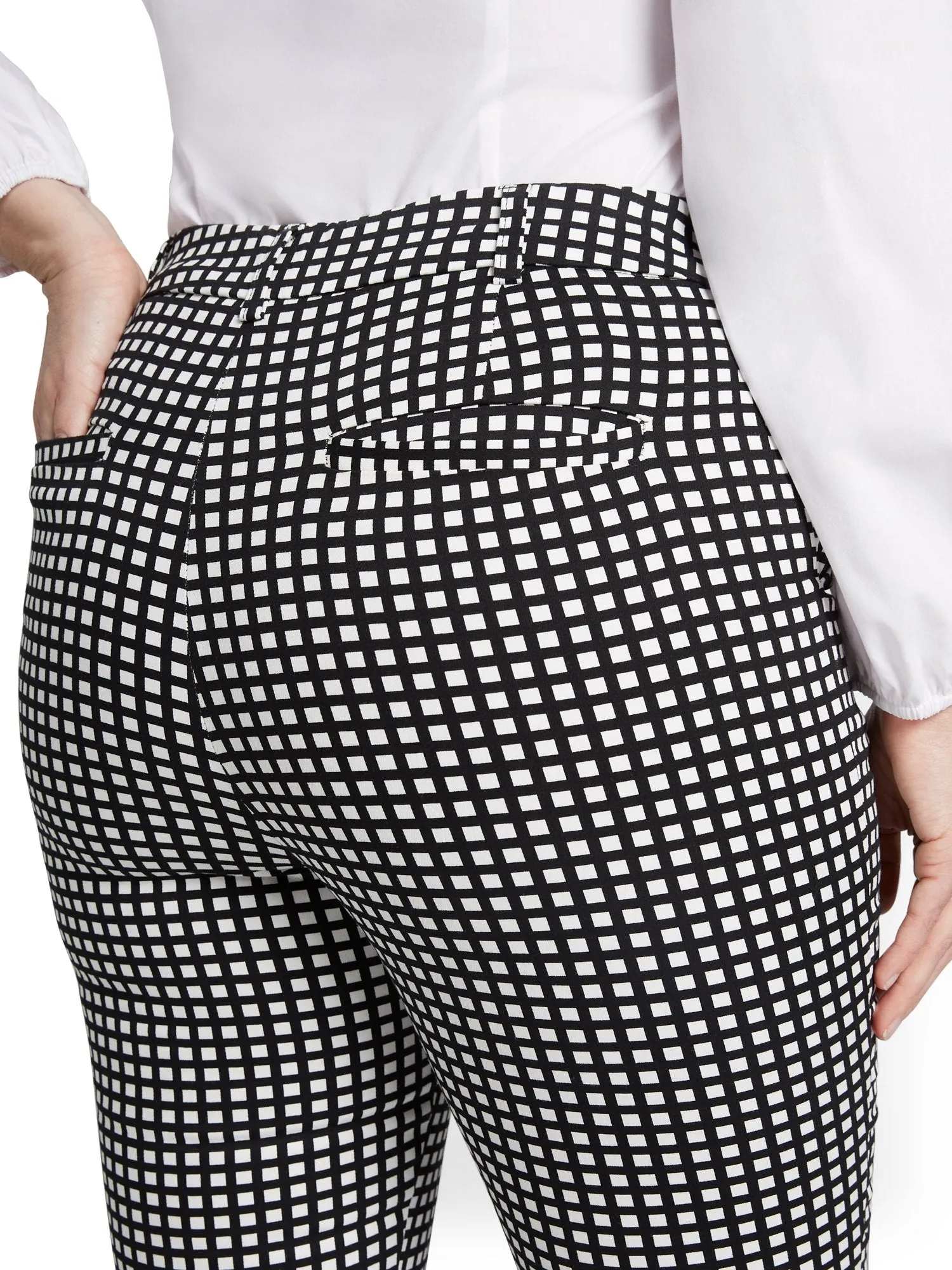 High-Waisted Check Straight-Leg Pant - NY&Chic Collection