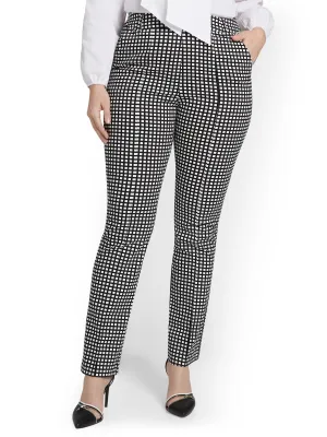 High-Waisted Check Straight-Leg Pant - NY&Chic Collection