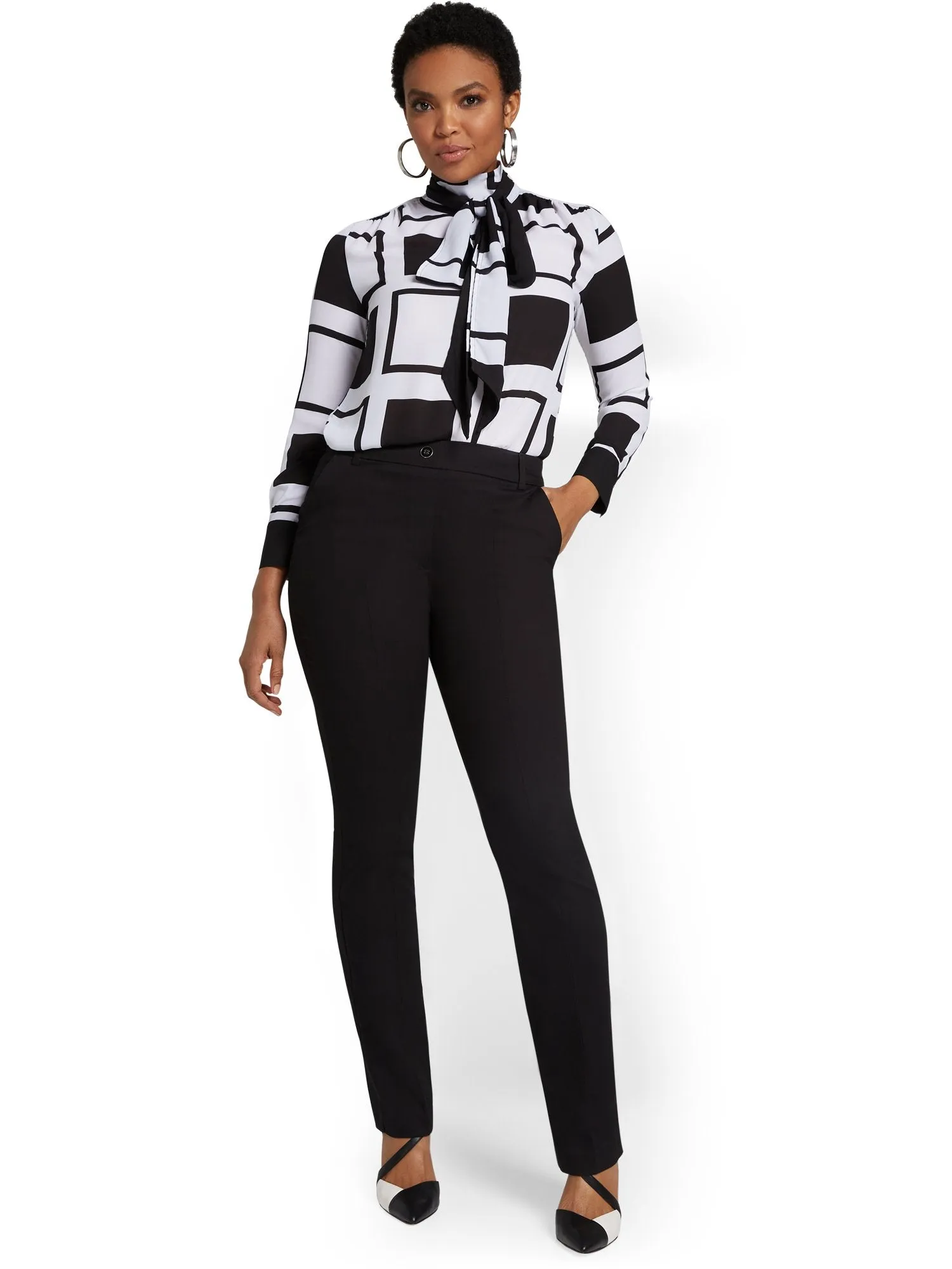 High-Waisted Straight-Leg Pant - NY&Chic Collection