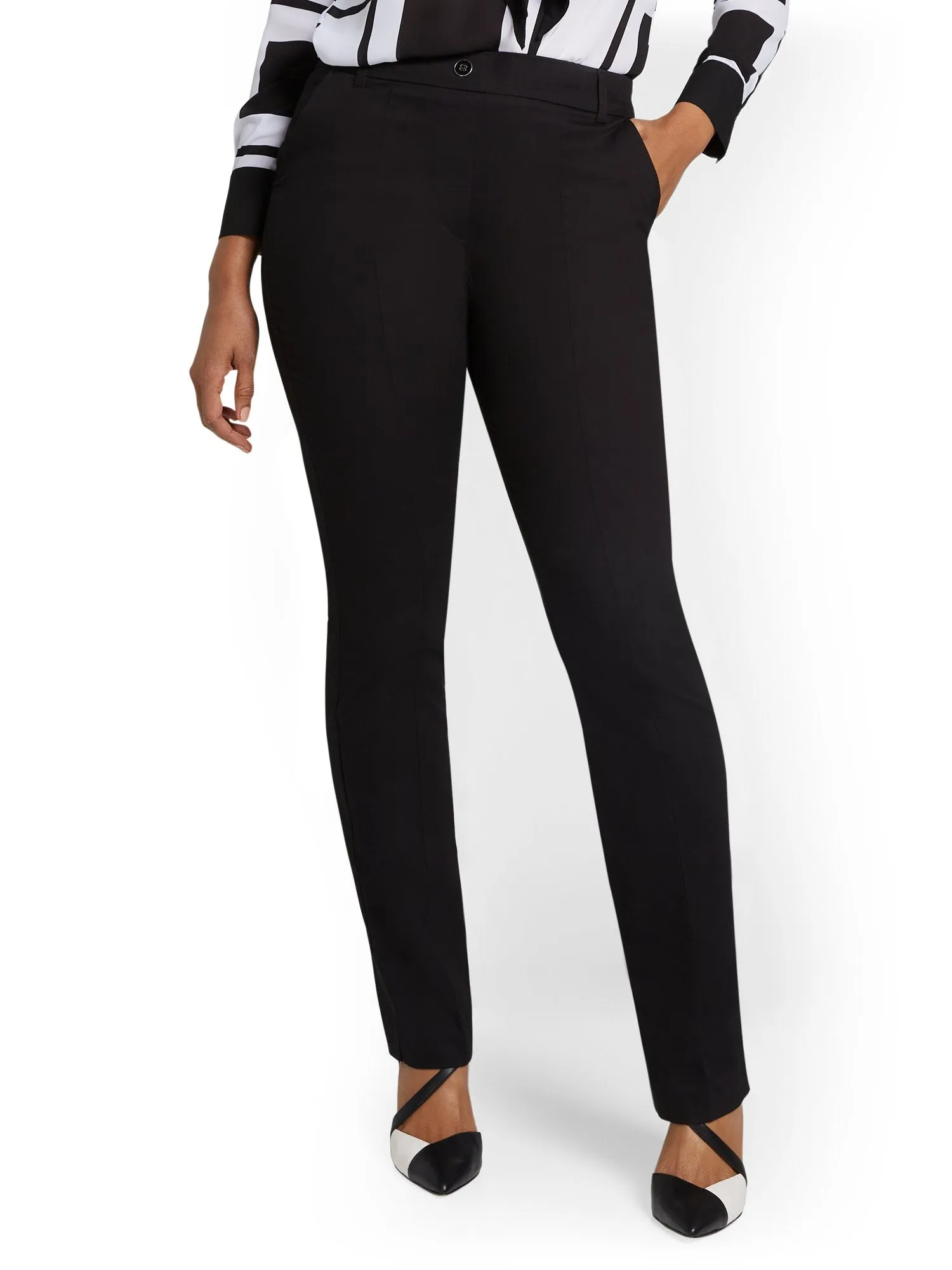 High-Waisted Straight-Leg Pant - NY&Chic Collection