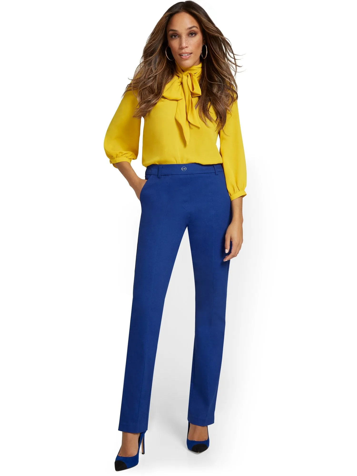 High-Waisted Straight-Leg Pant - NY&Chic Collection