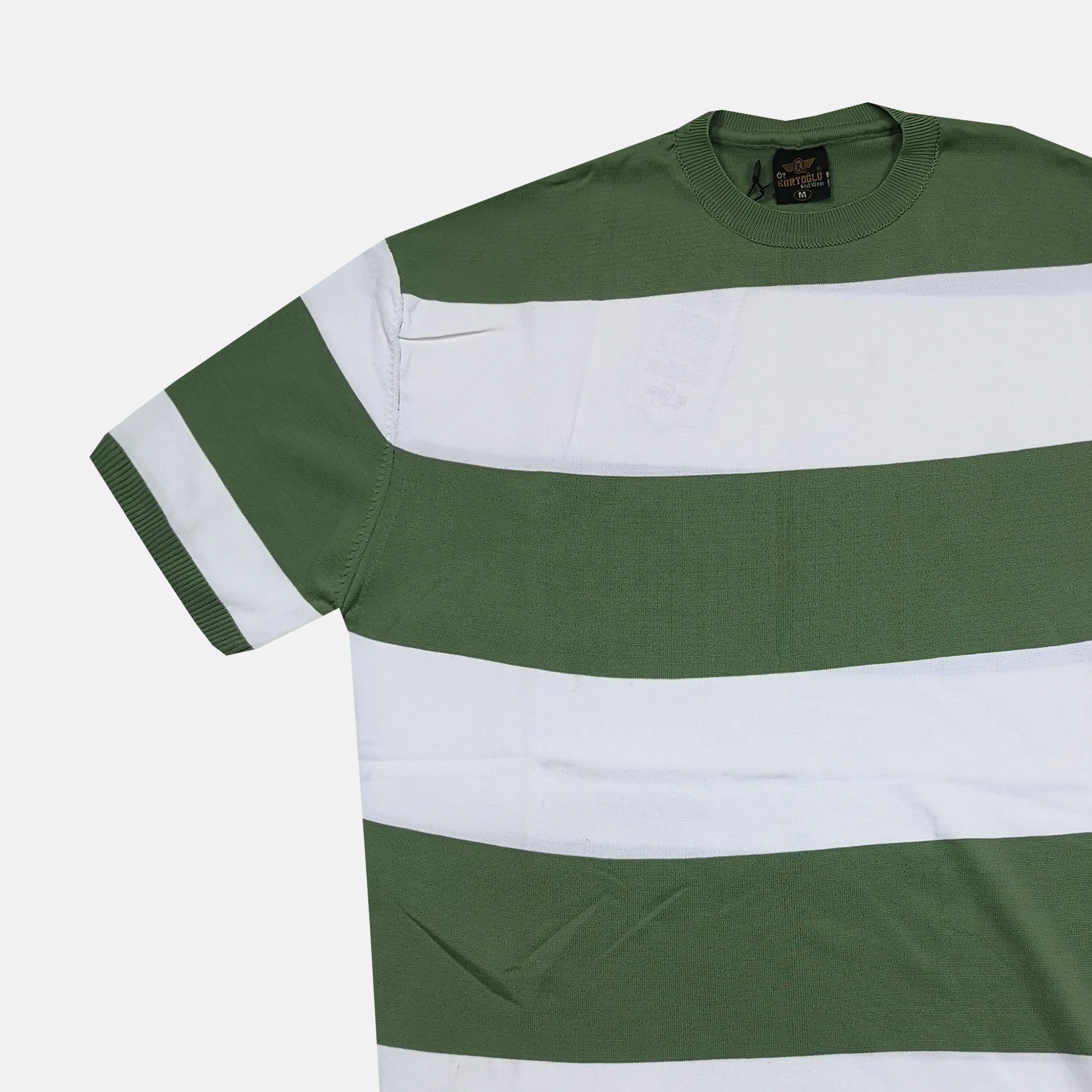 KNITWEAR GREEN STRIPE T-SHIRT