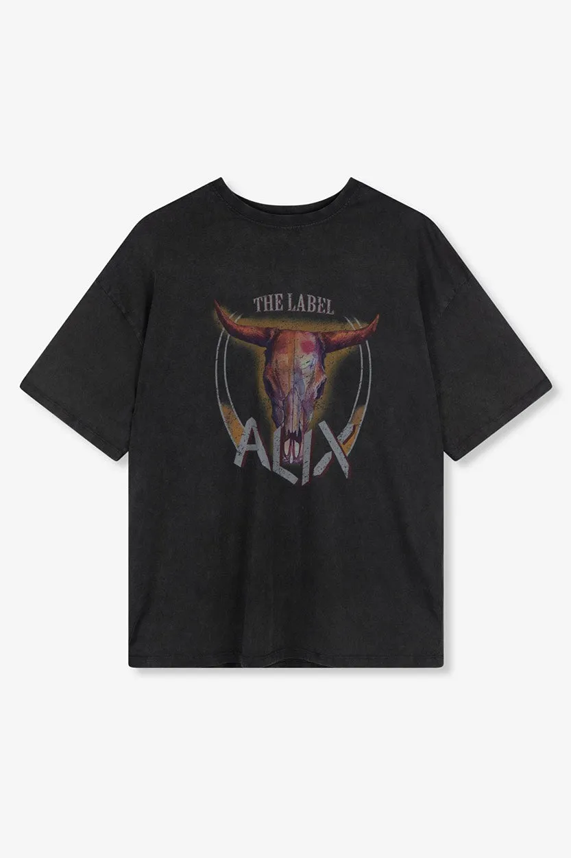 Ladies Knittet Bull T-shirt - Zwart