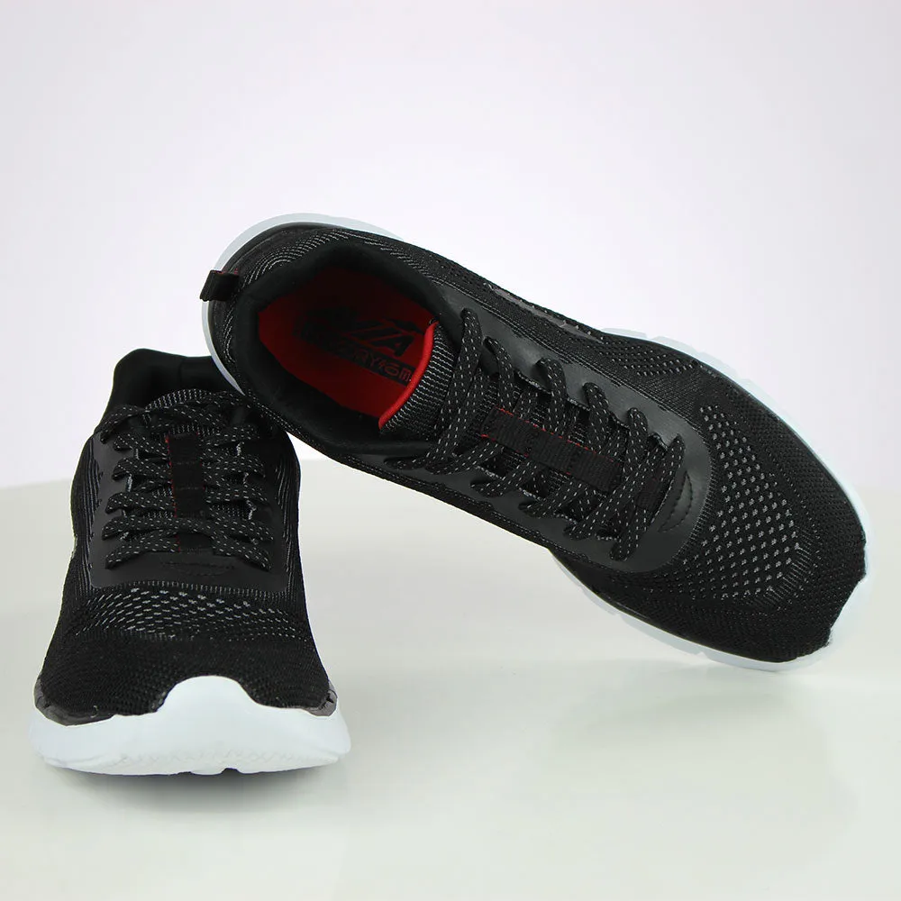 Men's Breathable Lace Up Knit Sneakers,Black