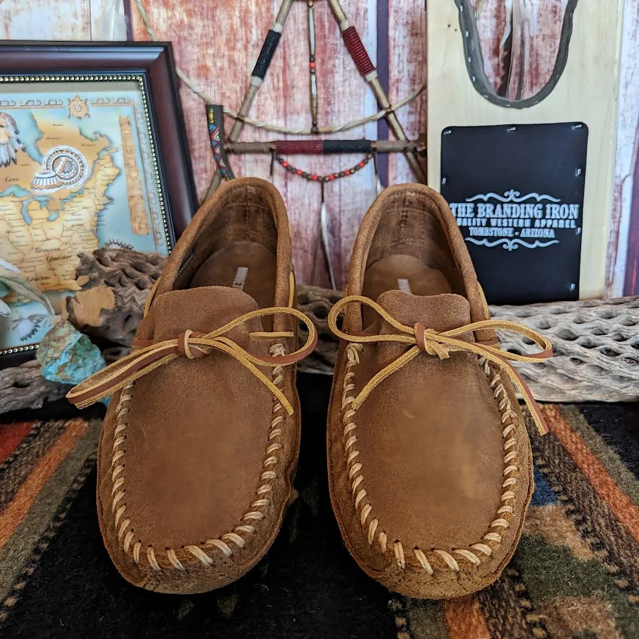 Men's Moccasins, the "Double Bottom Softsole" by Minnetonka 723 Brown Ruff