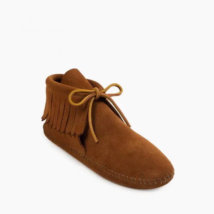 Minnetonka® Women's Classic Fringe Soft Sole Suede Leather Moccasins