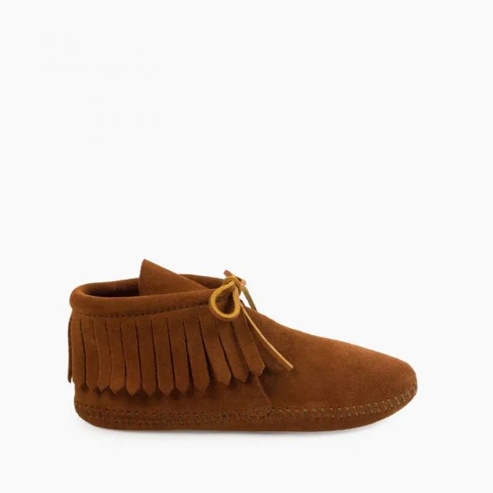 Minnetonka® Women's Classic Fringe Soft Sole Suede Leather Moccasins