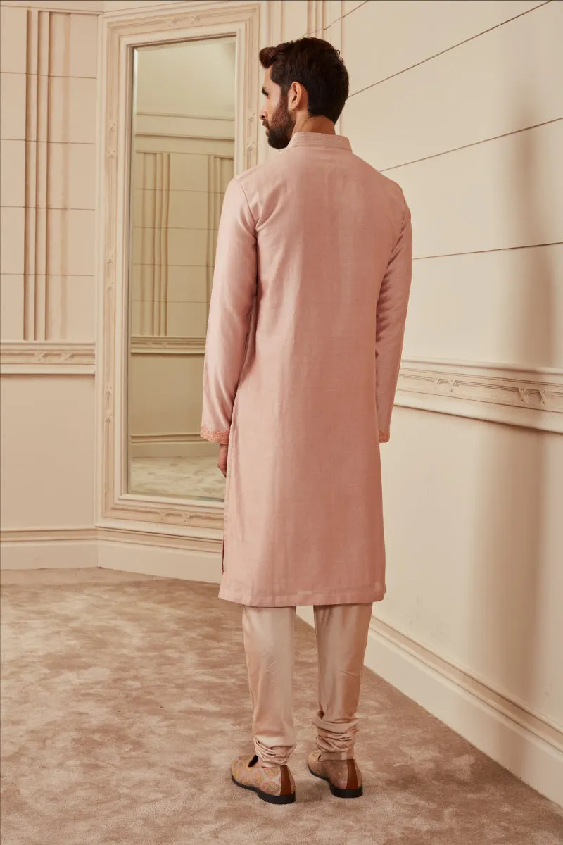 Nude Cotton Chanderi Kurta Set