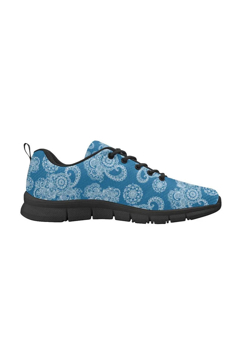 Paisley in Royal Blue Women's Breathable Running Shoes (Model 055)