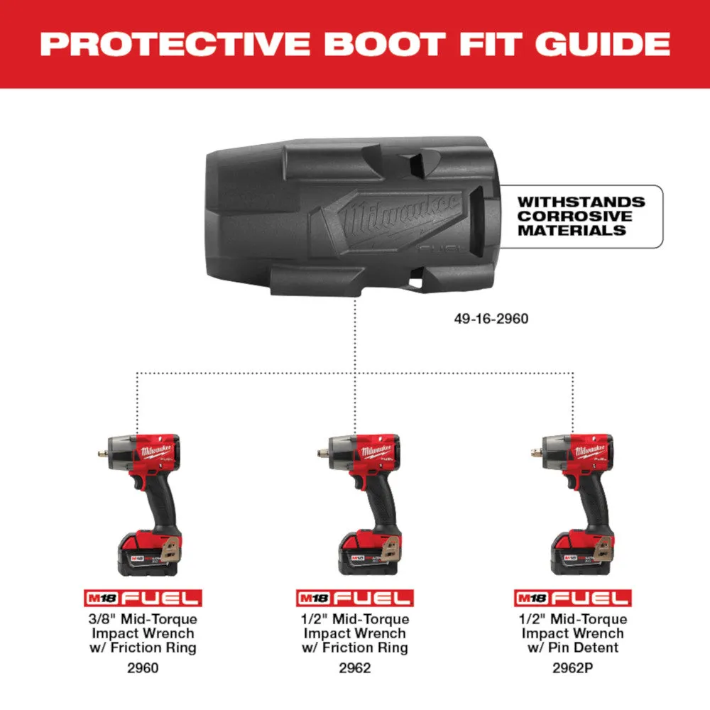 Protective Boot - Milwaukee M18 FUEL™ Mid-Torque Impact Wrench Protective Boot, 49-16-2960