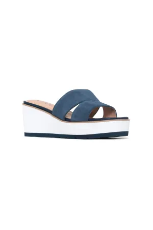 Raizy Wedge Sandals - Navy