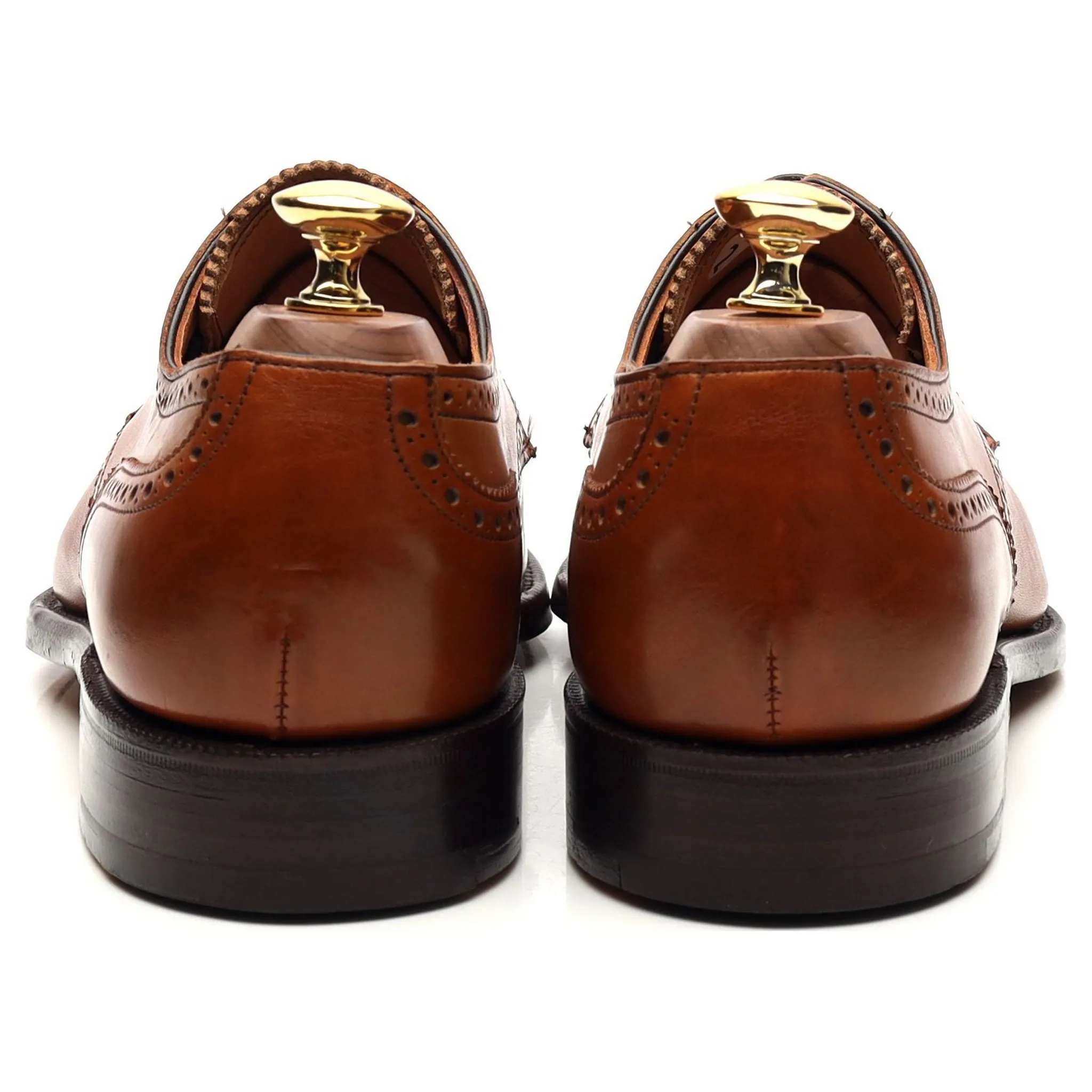 'Randolph' Tan Brown Leather Derby Brogues UK 6 F