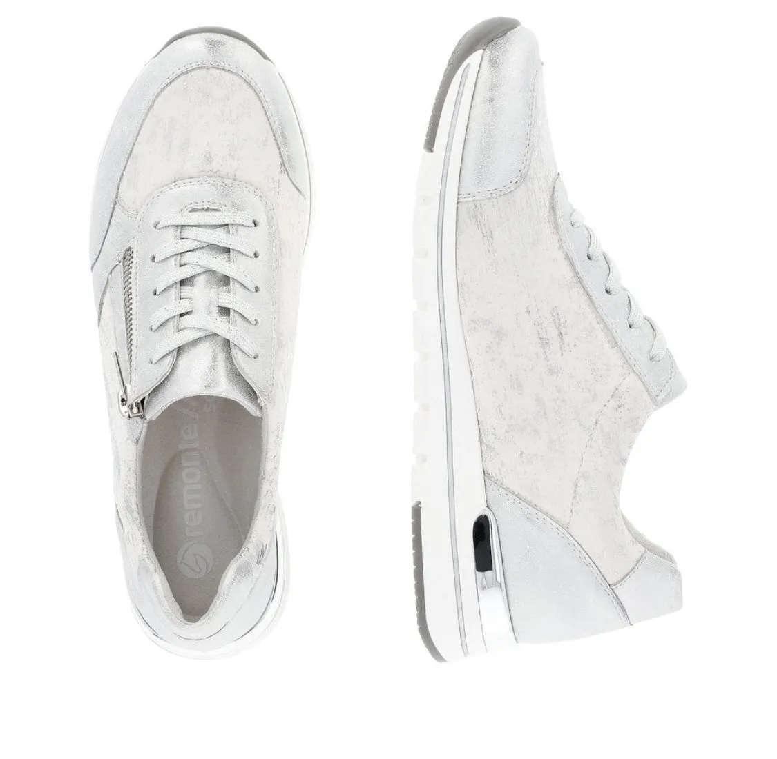 Remonte R6700-91 Odessa White And Silver Combination Trainers