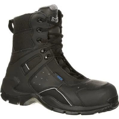 ROCKY MENS 1ST MED CARBON FIBER TOE PUNCTURE-RESISTANT SIDE-ZIP WATERPROOF PUBLIC SERVICE BOOT STYLE FQ0911113